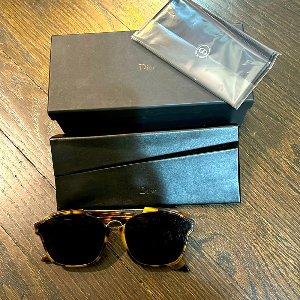 Christian Dior Authentic Sunglasses with case, new cleaner and box